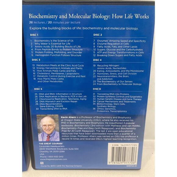 The Great Courses Biochemistry and Molecular Biology How Life Works 6 DVD Set - Picture 3 of 3